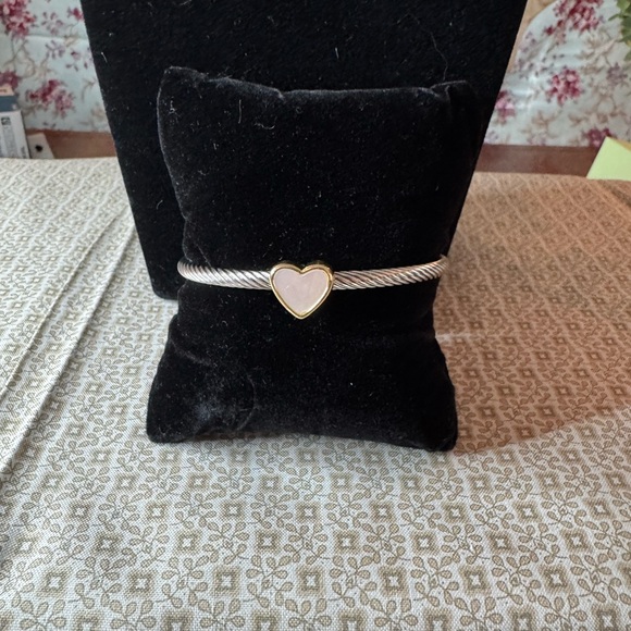 Elegant Silver and Gold Heart Bracelet - Picture 2 of 3